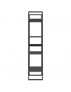 Libreria a 4 Ripiani Grigia 60x30x140 cm in Massello di Pino