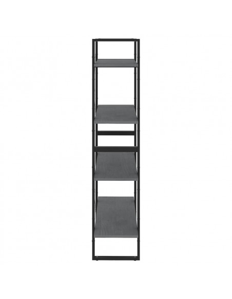 Libreria a 4 Ripiani Grigia 80x30x140 cm in Massello di Pino