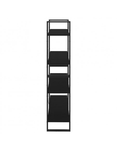 Libreria a 4 Ripiani Nera 100x30x140 cm in Legno Multistrato