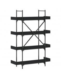 Libreria a 4 Ripiani Nera 100x33x145,5 cm in Legno Multistrato