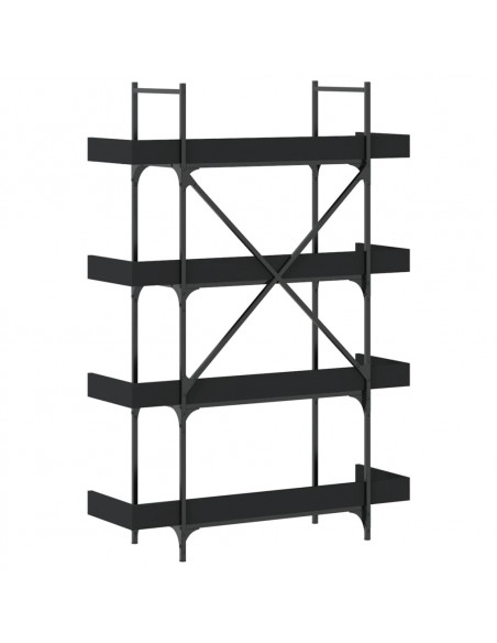 Libreria a 4 Ripiani Nera 100x33x145,5 cm in Legno Multistrato