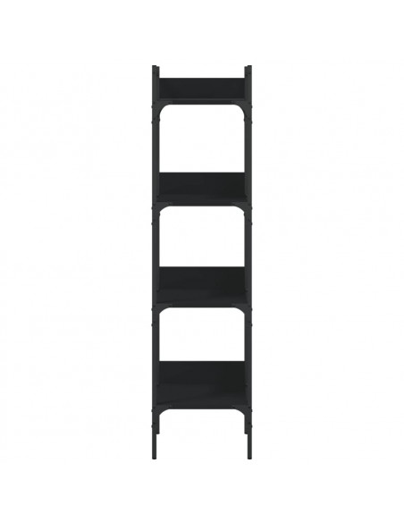 Libreria a 4 Ripiani Nera 35x30x138,5 cm in Legno Multistrato