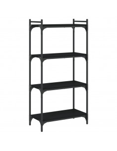 Libreria a 4 Ripiani Nera 60x30x120 cm in Legno Multistrato
