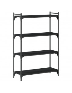 Libreria a 4 Ripiani Nera 80x30x120 cm in Legno Multistrato
