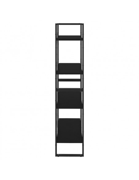 Libreria a 4 Ripiani Nera 80x30x140 cm in Legno Multistrato