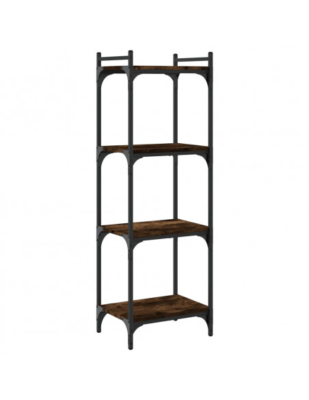 Libreria a 4 Ripiani Rovere Fumo 40x30x120 cm Legno Multistrato