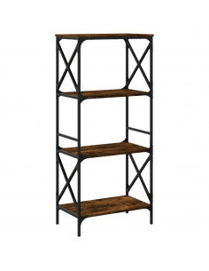 Libreria a 4 Ripiani Rovere Fumo 59x35x132 cm Legno Multistrato