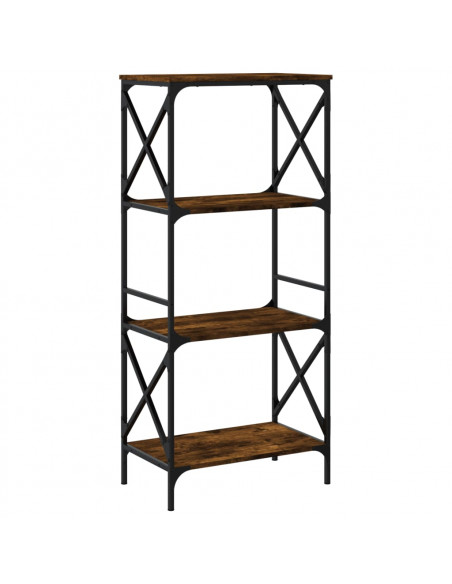 Libreria a 4 Ripiani Rovere Fumo 59x35x132 cm Legno Multistrato