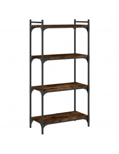 Libreria a 4 Ripiani Rovere Fumo 60x30x120 cm Legno Multistrato