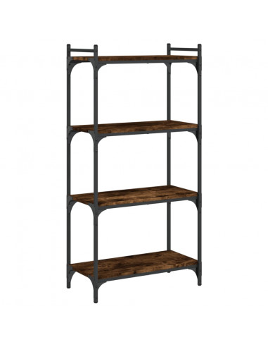Libreria a 4 Ripiani Rovere Fumo 60x30x120 cm Legno Multistrato