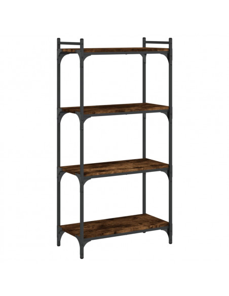 Libreria a 4 Ripiani Rovere Fumo 60x30x120 cm Legno Multistrato