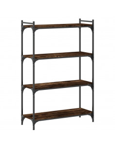 Libreria a 4 Ripiani Rovere Fumo 80x30x120 cm Legno Multistrato
