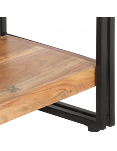 Libreria a 5 Ripiani 140x30x180 cm in Legno Massello di Acacia