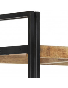 Libreria a 5 Ripiani 90x30x180 cm in Legno Massello di Mango