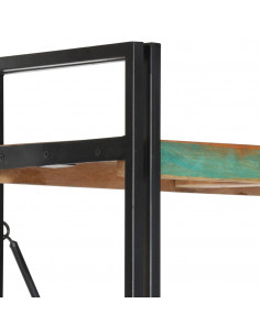 Libreria a 5 Ripiani 90x30x180 cm in Legno Massello di Recupero