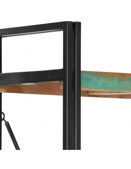 Libreria a 5 Ripiani 90x30x180 cm in Legno Massello di Recupero