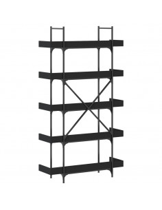Libreria a 5 Ripiani Nera 100x33x180,5 cm in Legno Multistrato