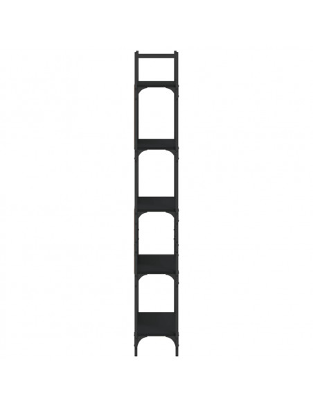 Libreria a 5 Ripiani Nera 60,5x24x166,5 cm in Legno Multistrato