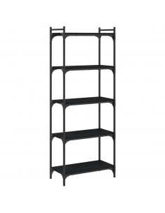 Libreria a 5 Ripiani Nera 60x30x154 cm in Legno Multistrato