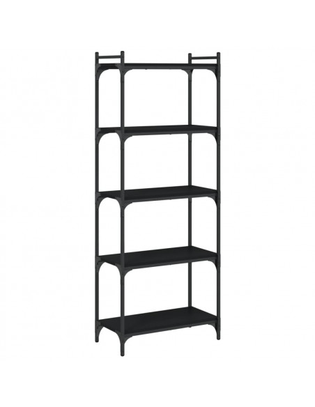 Libreria a 5 Ripiani Nera 60x30x154 cm in Legno Multistrato