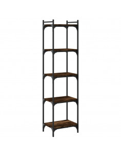 Libreria a 5 Ripiani Rovere Fumo 40x30x154 cm Legno Multistrato
