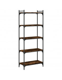 Libreria a 5 Ripiani Rovere Fumo 60x30x154 cm Legno Multistrato