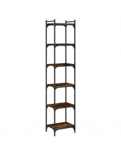 Libreria a 6 Ripiani Rovere Fumo 40x30x188 cm Legno Multistrato