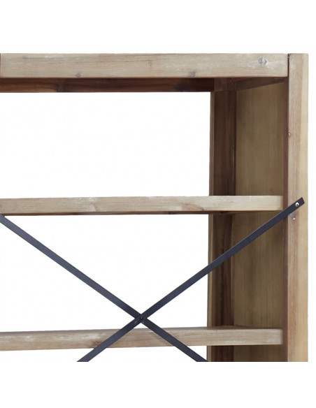 Libreria a 7 Ripiani 80x30x200 cm in Legno Massello di Acacia