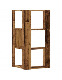 Libreria Angolare 3 Ripiani Legno Vecchio 50x50x102 cm Legno