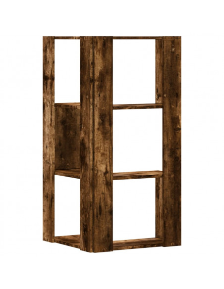 Libreria Angolare 3Ripiani Rovere Fumo 50x50x102 cm Multistrato