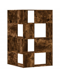 Libreria Angolare 4 Ripiani Rovere Fumo 85x85x140 cm Truciolare