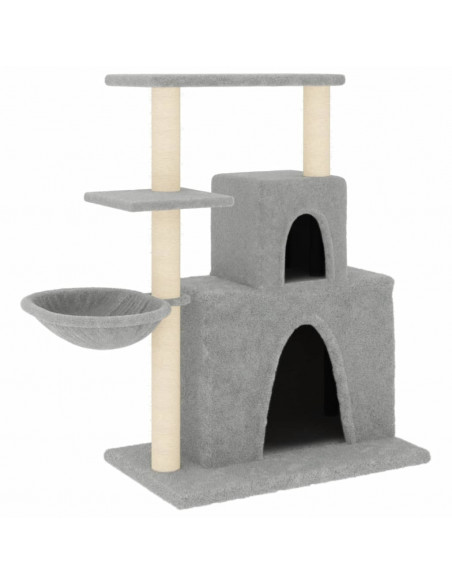 Albero per Gatti con Tiragraffi in Sisal Grigio Chiaro 83 cm