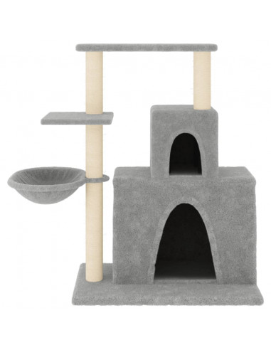 Albero per Gatti con Tiragraffi in Sisal Grigio Chiaro 83 cm