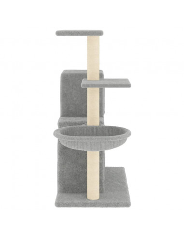 Albero per Gatti con Tiragraffi in Sisal Grigio Chiaro 83 cm