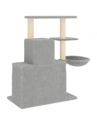 Albero per Gatti con Tiragraffi in Sisal Grigio Chiaro 83 cm