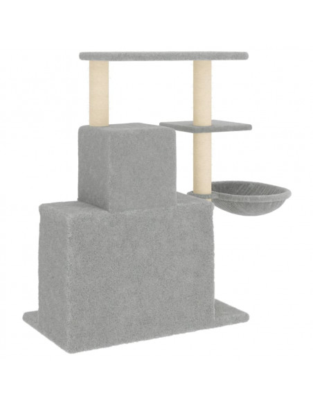 Albero per Gatti con Tiragraffi in Sisal Grigio Chiaro 83 cm