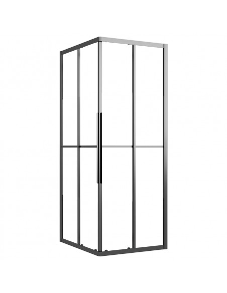 Cabina Doccia ESG Semi Smerigliato 90x70x180 cm Nera