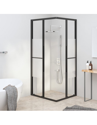 Cabina Doccia ESG Semi Smerigliato 90x70x180 cm Nera