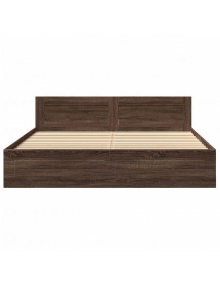Giroletto Testiera Rovere Marrone 180x200 cm Legno Multistrato