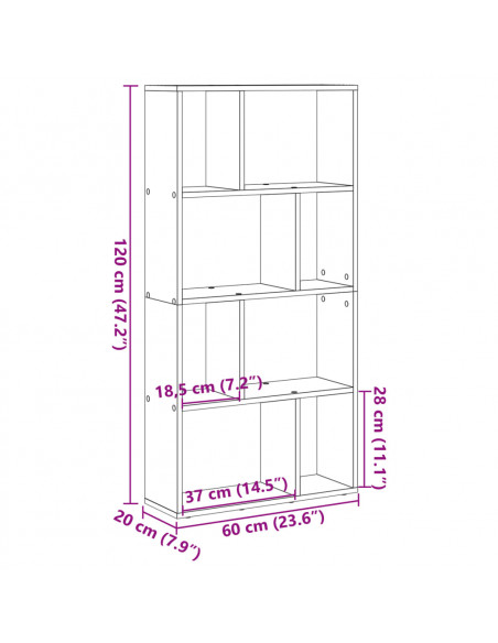 Libreria Bianca 60x20x120 cm in Truciolato