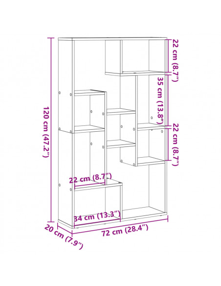 Libreria Bianca 72x20x120 cm in Truciolato