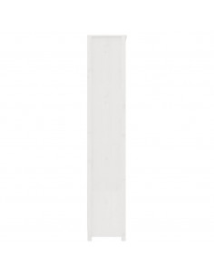 Libreria Bianca 80x35x183 cm in Legno Massello di Pino