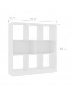 Libreria Bianca 97,5x29,5x100 cm in Legno Multistrato
