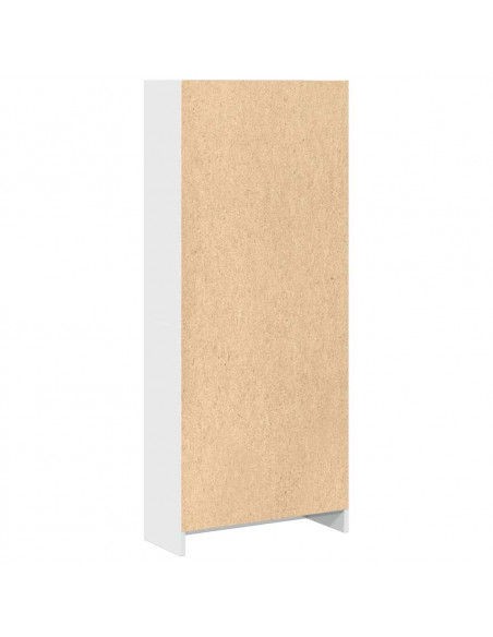 Libreria Bianco Lucido 60x24x143 cm in Legno Multistrato