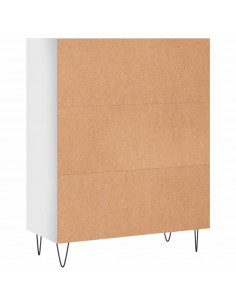 Libreria Bianco Lucido 69,5x32,5x90 cm in Legno Multistrato