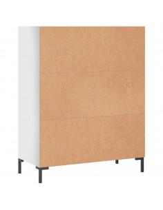 Libreria Bianco Lucido 69,5x32,5x90 cm in Legno Multistrato