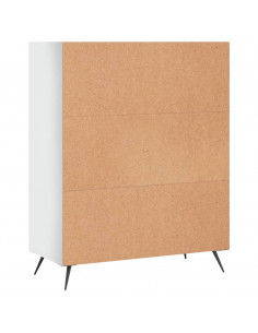 Libreria Bianco Lucido 69,5x32,5x90 cm in Legno Multistrato