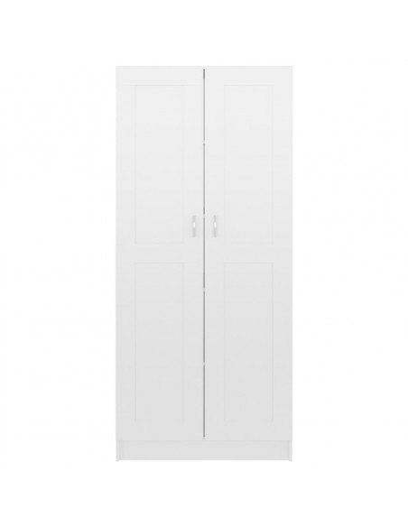 Libreria Bianco Lucido 82,5x30,5x185,5 cm in Legno Multistrato