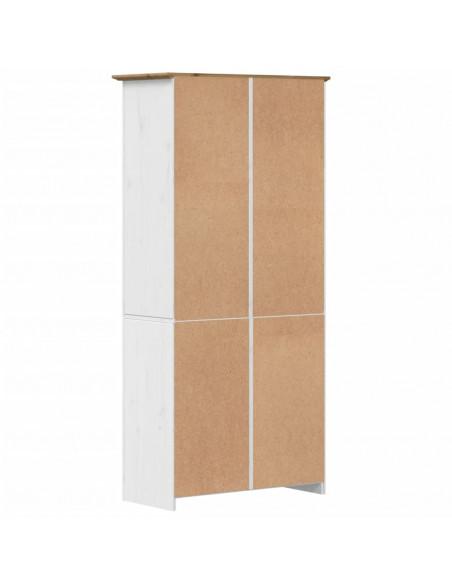Libreria BODO 80x40x172 cm Legno Massello Pino Bianco e Marrone