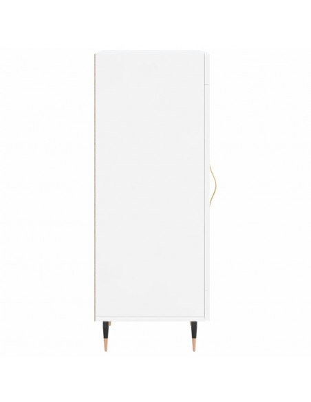 Credenza Bianco Lucido 34,5x34x90 cm in Legno Multistrato